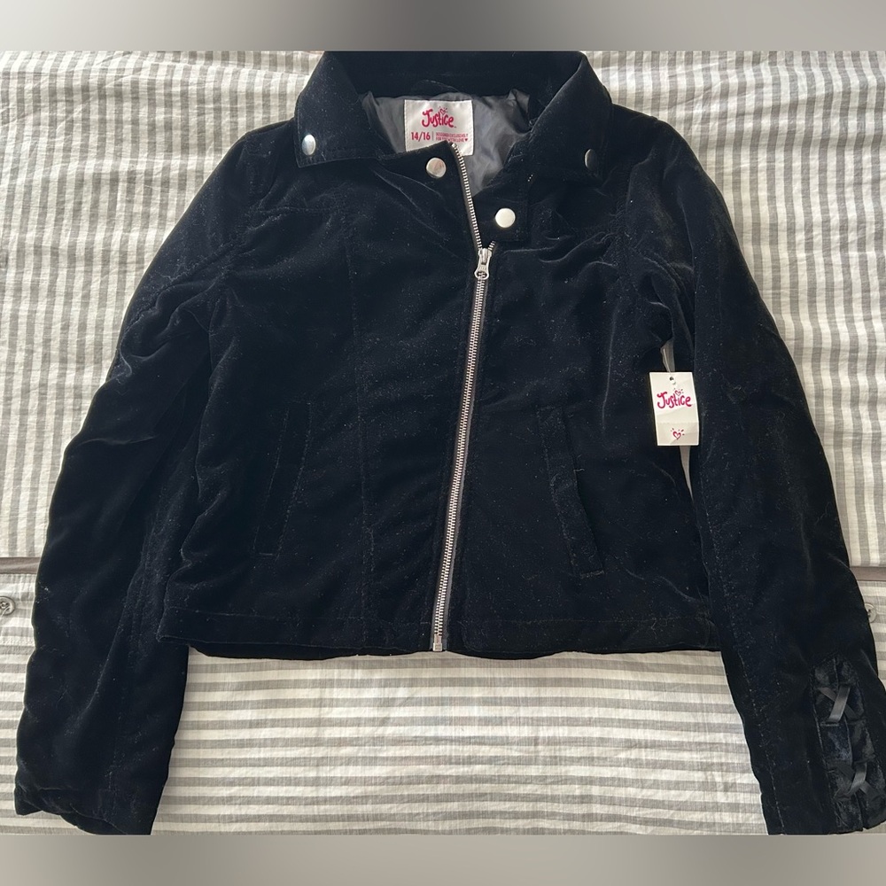 Justice Black Velvet Jacket for Kids 14/16